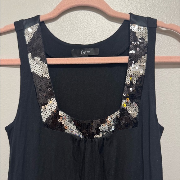 Express Y2K Black Sequin Club Party Dress - Picture 3 of 8